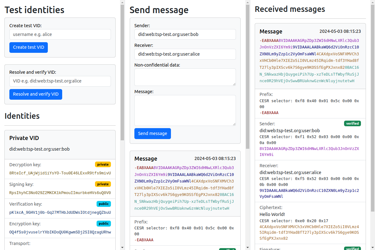 TSP demo web interface